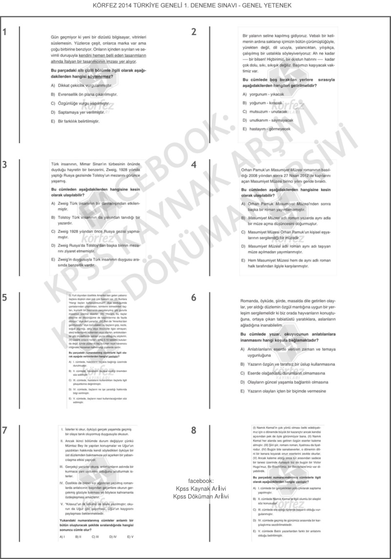 Körfez 2014 TG-1: Genel Yetenek PDF – Komisyon