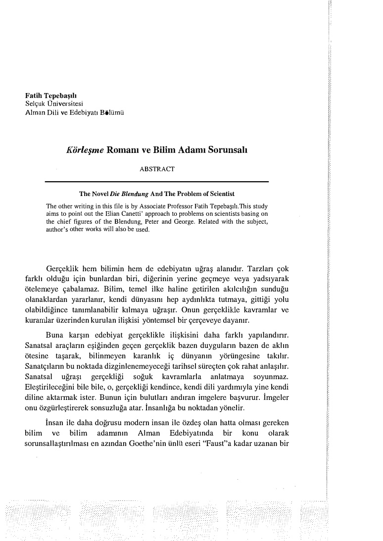 Körleşme Romanı ve Bilim Adamı Sorunsalı PDF – Kolektif / Eleştiri