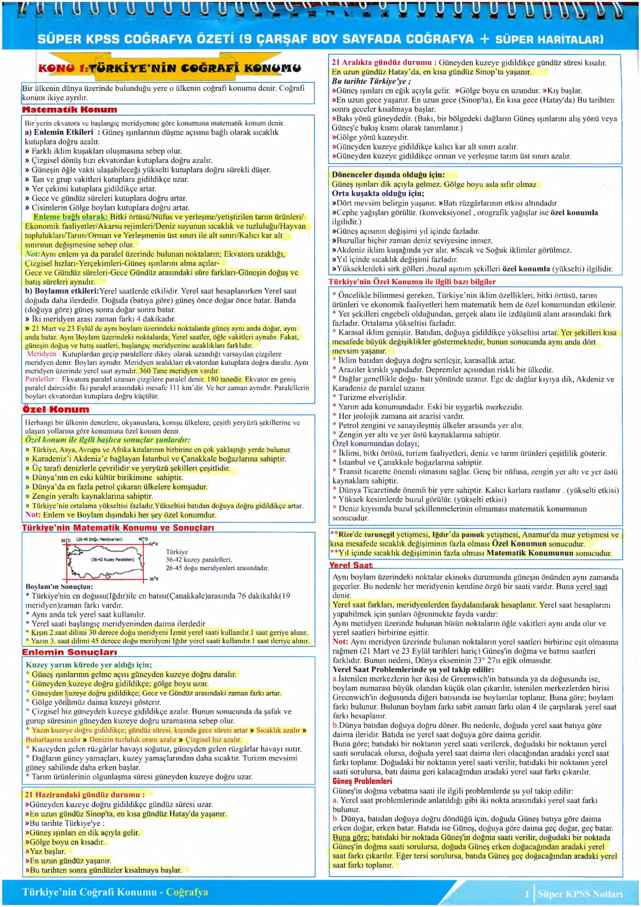 Çarşaf Boy: Coğrafya Notları PDF – Kolektif