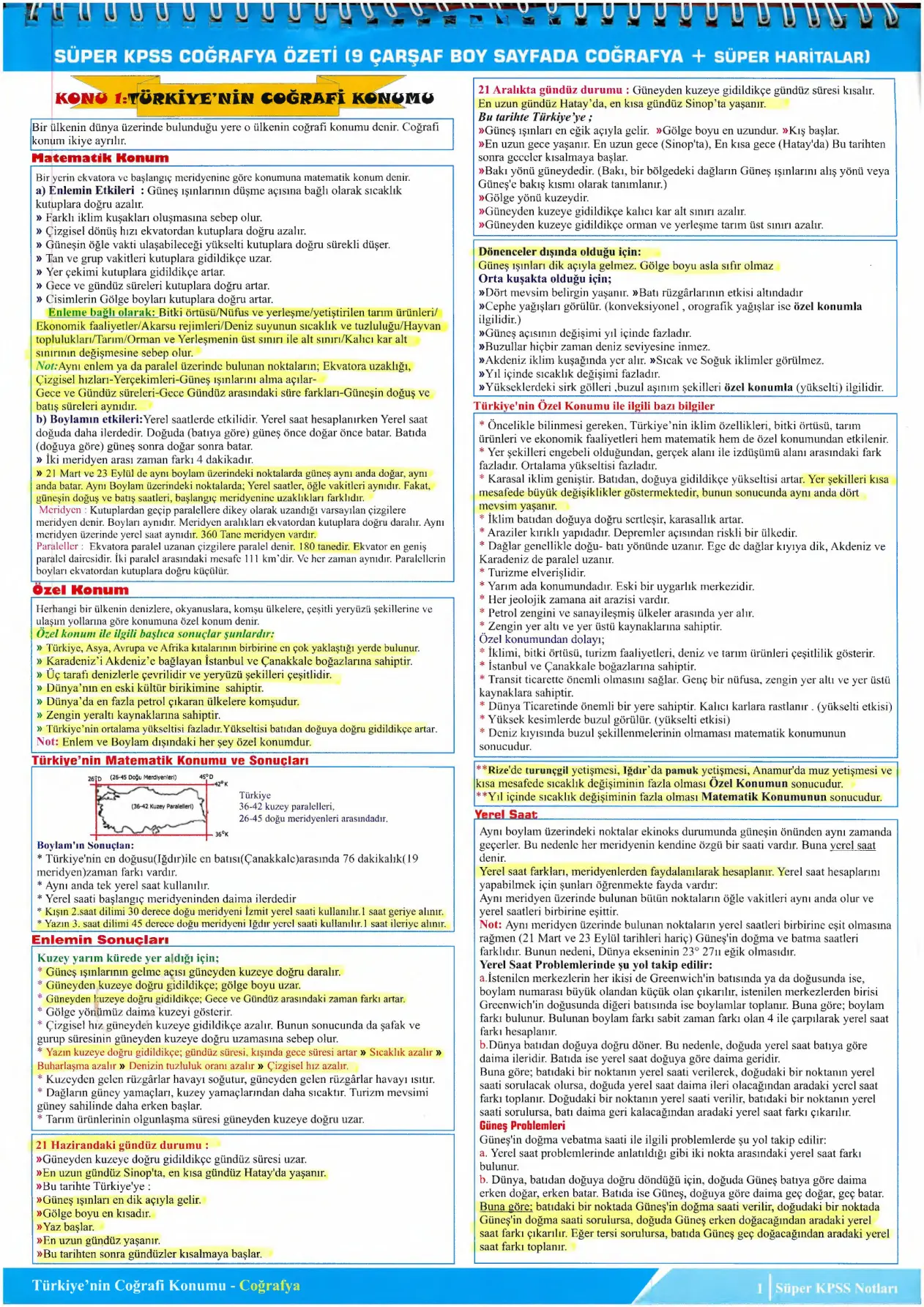Çarşaf Boy: Coğrafya Notları PDF – Kolektif