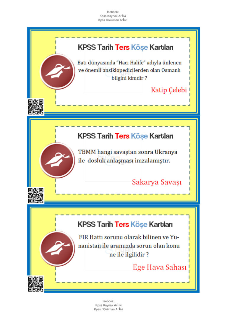 Kpss Tarih Ters KÃ¶ÅŸe KartlarÄ± Kitap Kapağı