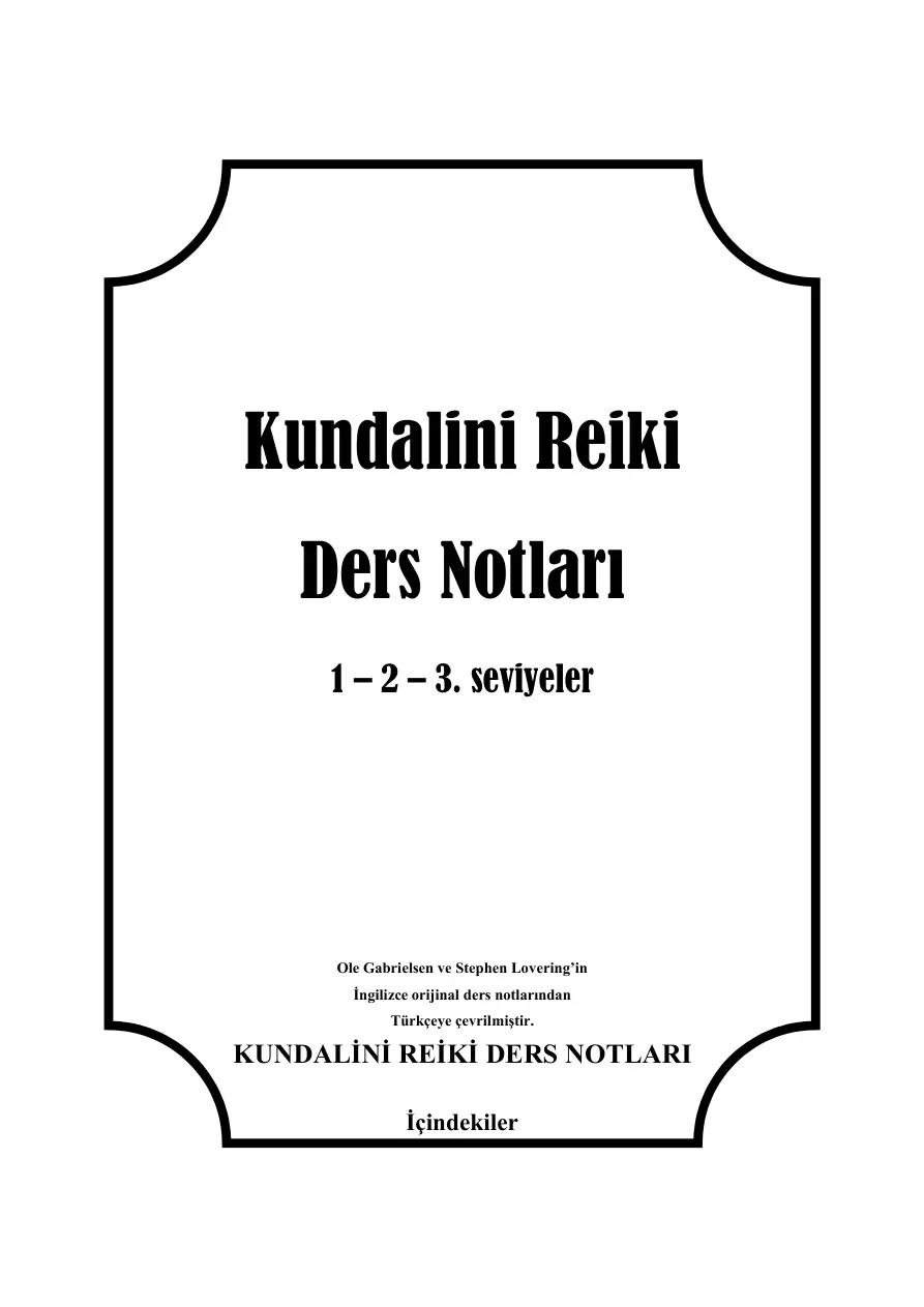 Kundalini Reiki 1-2-3 El Kitabı PDF – Ole Gabrielsen