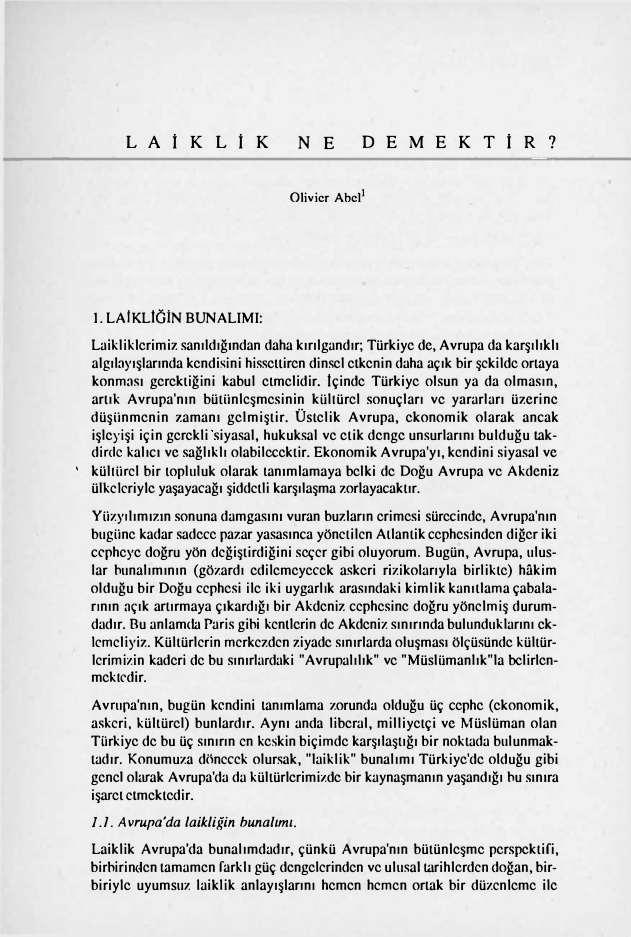 Laikliğin Bunalımı PDF – Olivier Abel