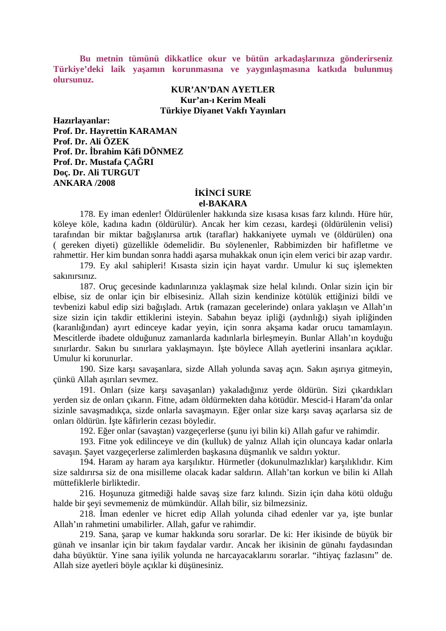 Laiklik İçin Önemli Kur’an’dan Ayetler PDF – Kolektif / Araştırma