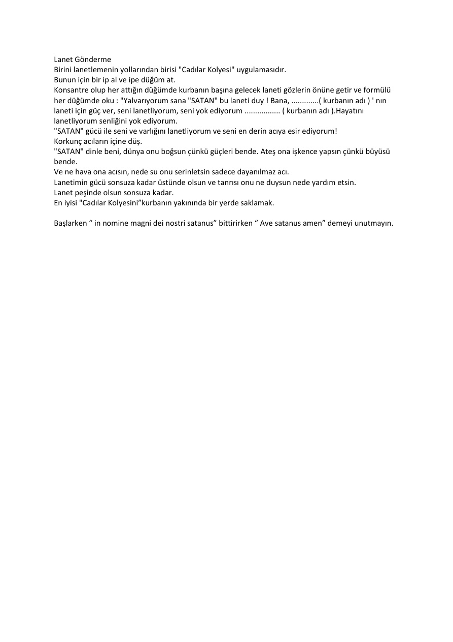 Lanet: Gönderme PDF – Kolektif / Ezoterizm