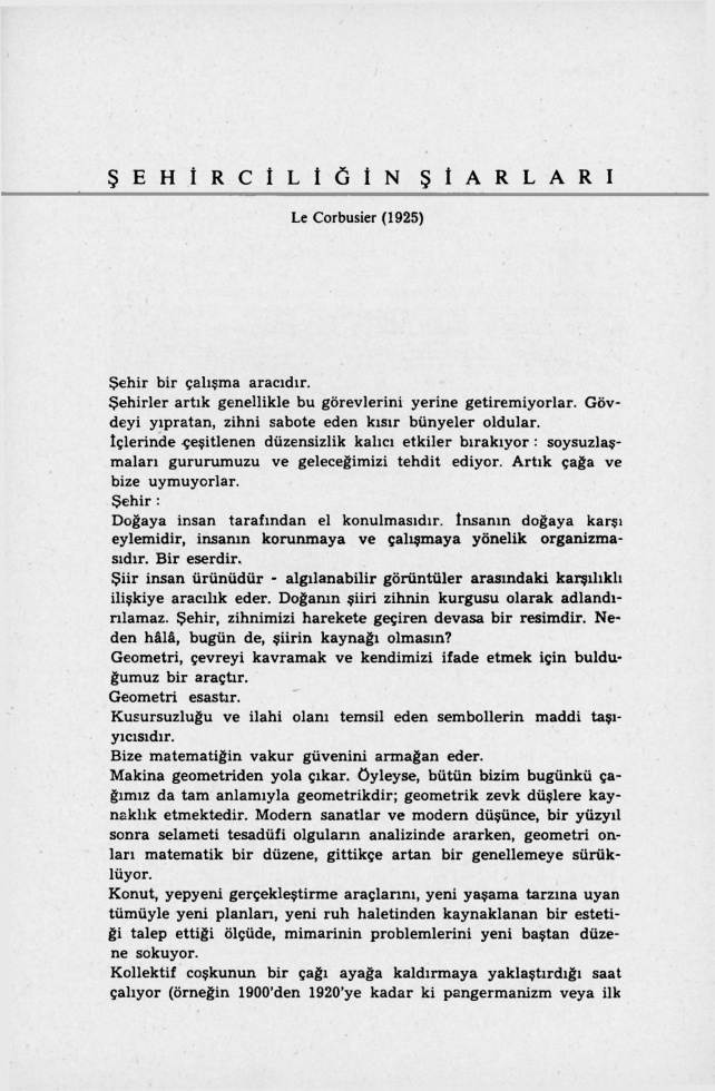 Şehirciliğin Şiarları PDF – Le Corbusier