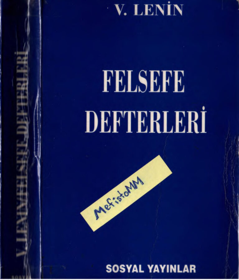 Lenin Felsefe Defterleri Sosyal Yayınları Kitap Kapağı