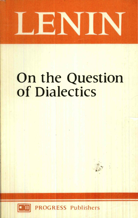 On the Question of Dialectics PDF – Vladimir İlyiç Lenin