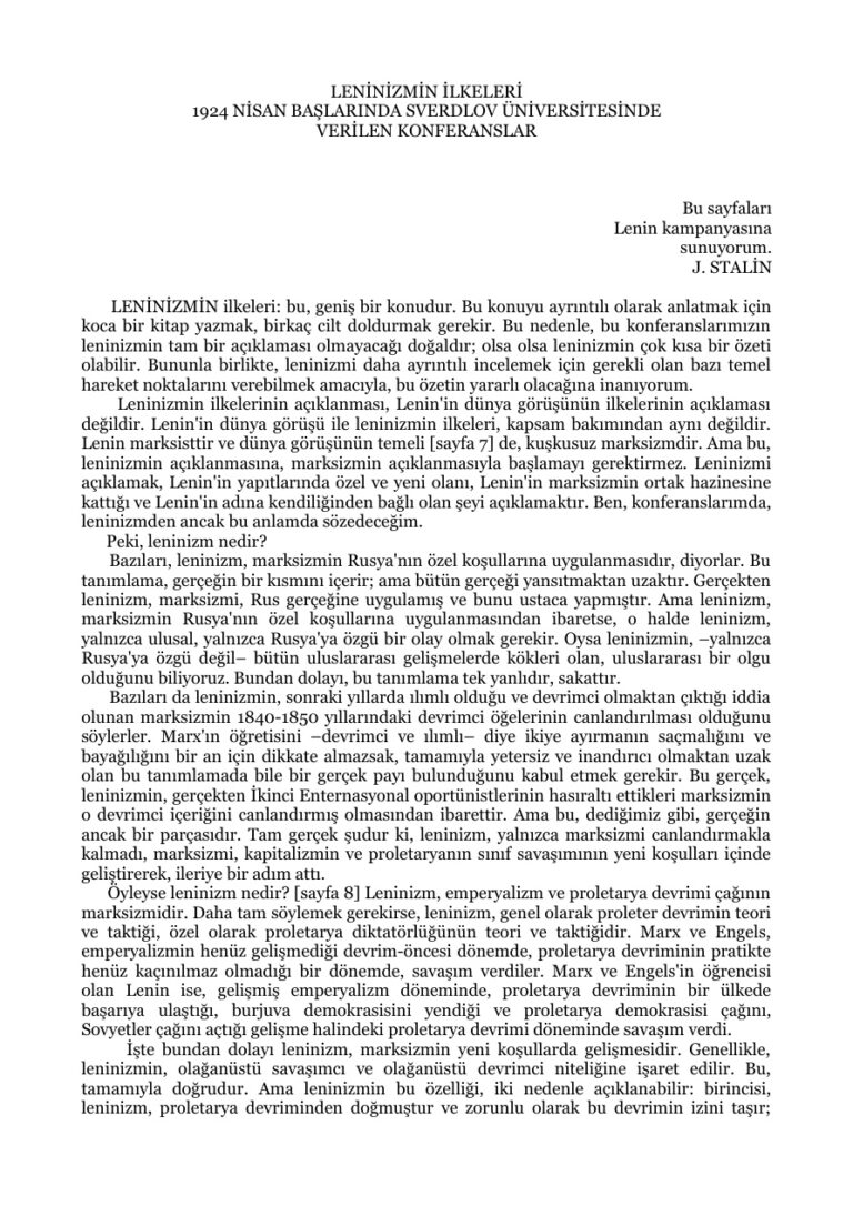 LeninizminIlkeleri Kitap Kapağı