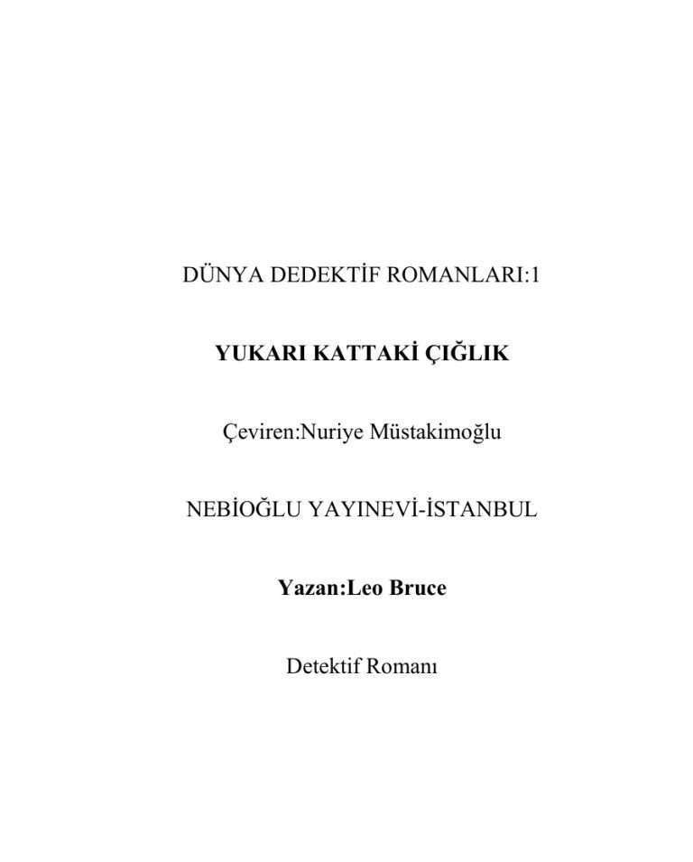 Leo Bruce Yukarı Kattaki Ciglik Kitap Kapağı