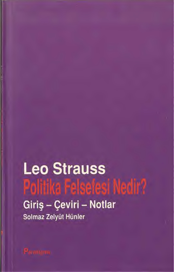 Politika Felsefesi Nedir? PDF – Leo Strauss