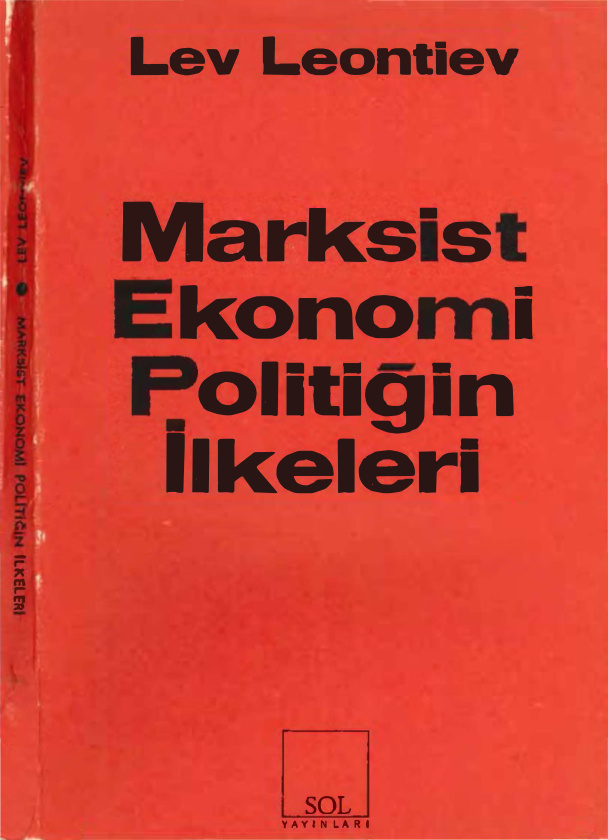 Marksist Ekonomi Politiğin İlkeleri PDF – Lev Leontiev