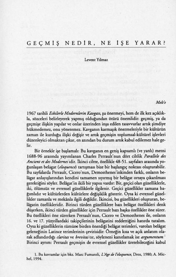 Geçmiş Nedir, Ne İşe Yarar? PDF – Levent Yılmaz