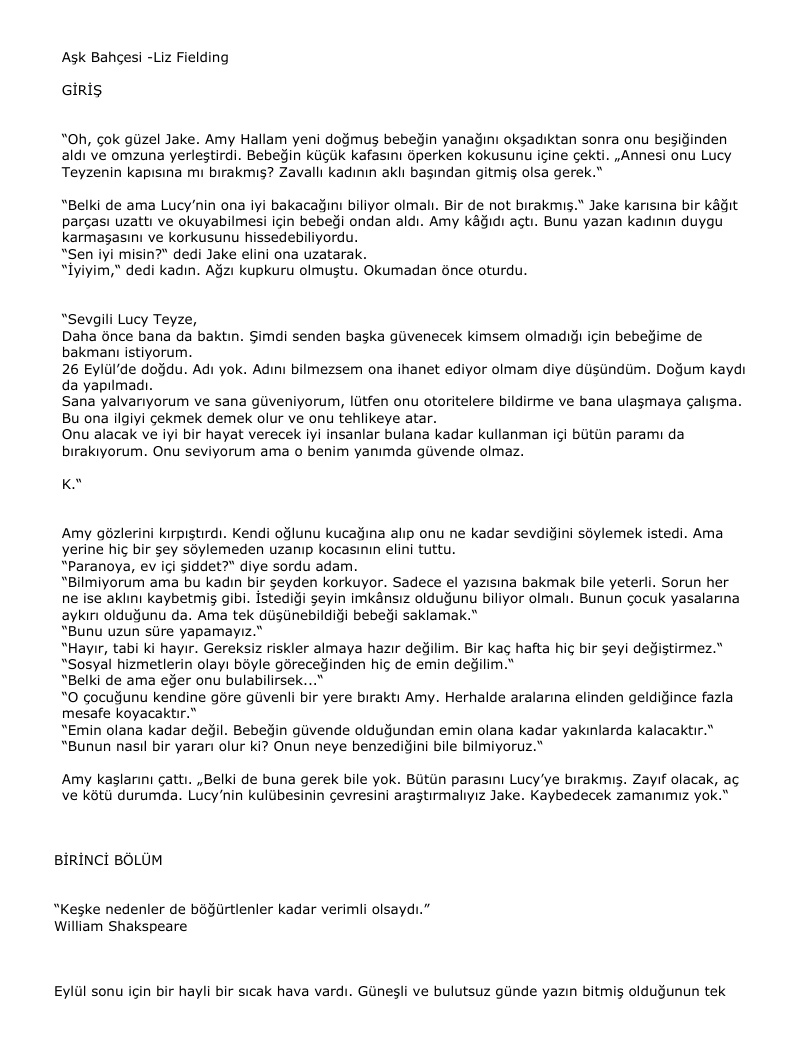 Aşk Bahçesi PDF – Liz Fielding
