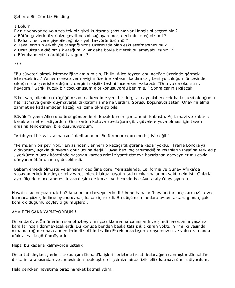 Şehirde Bir Gün PDF – Liz Fielding