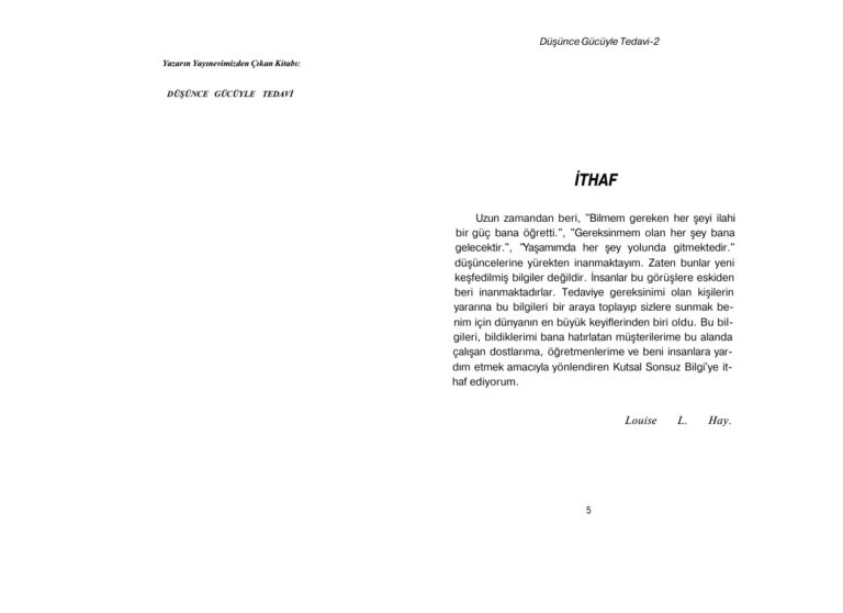 Loulse Hay Dusunce Gucuyle Tedavi Kitap Kapağı