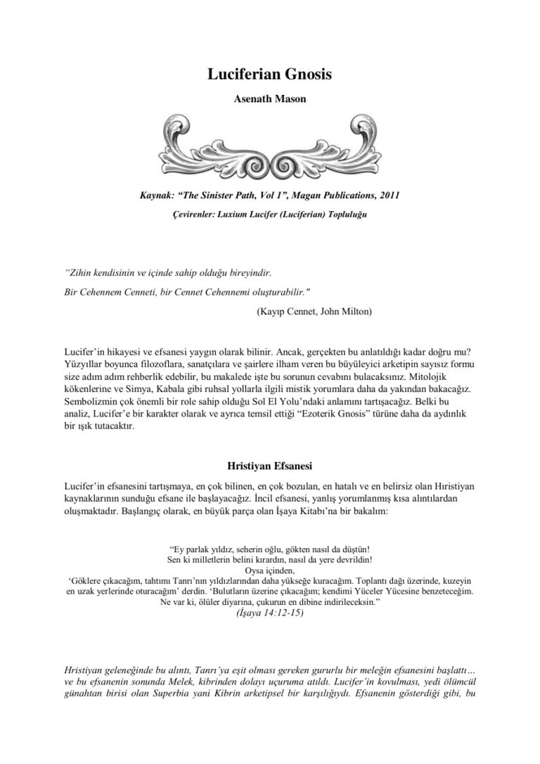 Luciferian Gnosis Kitap Kapağı