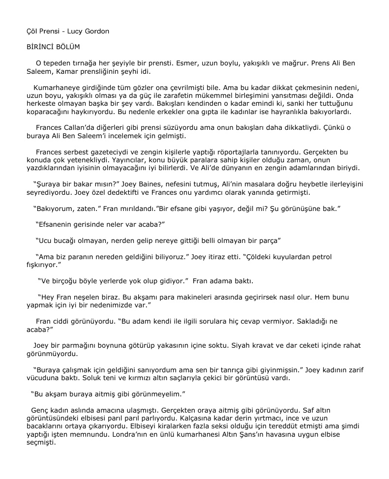 Çöl Prensi PDF – Lucy Gordon
