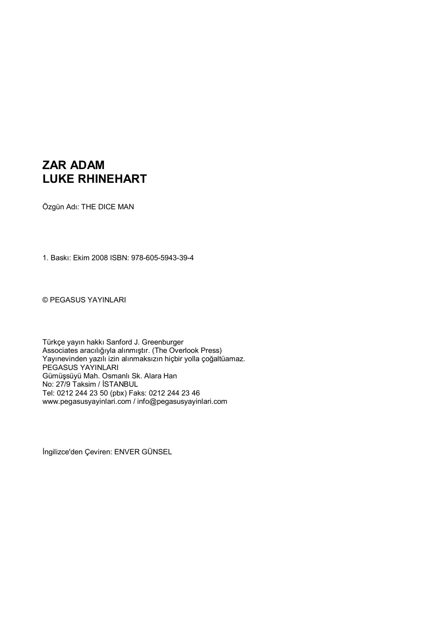 Zar Adam PDF – Luke Rhinehart