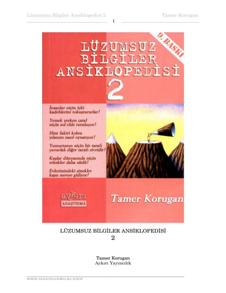 Lüzumsuz Bilgiler Ansiklopedisi II PDF – Bilinmiyor