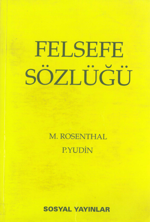 Felsefe Sözlüğü PDF – M. Rosenthal & P. Yudin