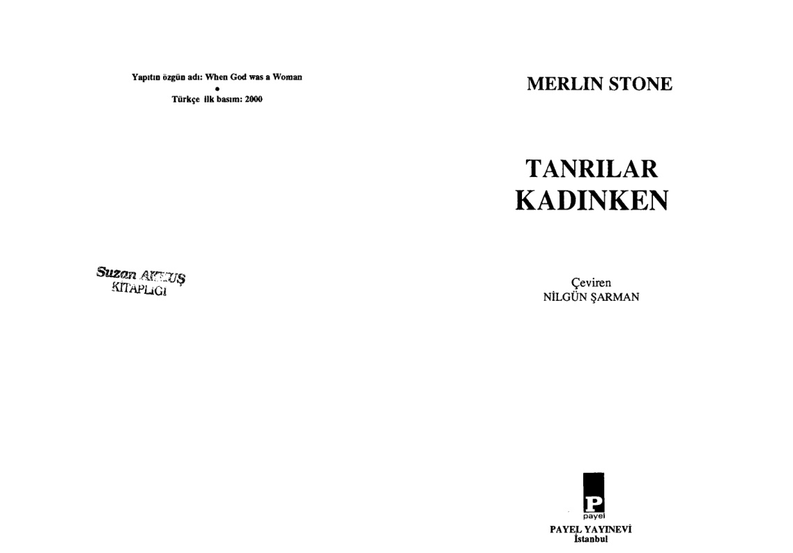 Tanrılar Kadınken PDF – Merlin Stone