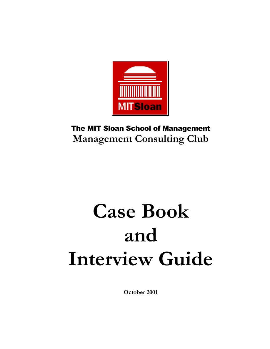 MIT 2001 Case Book PDF – Sloan School of Management (MIT)