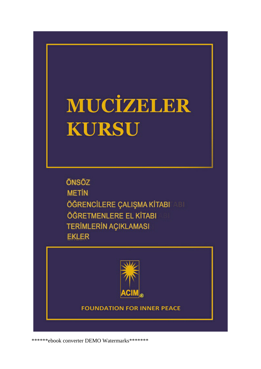MUCİZELER KURSU PDF – Dr. Helen Schucman