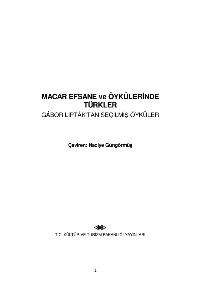 Macar Efsane Ve Öykülerinde Türkler PDF – Kolektif