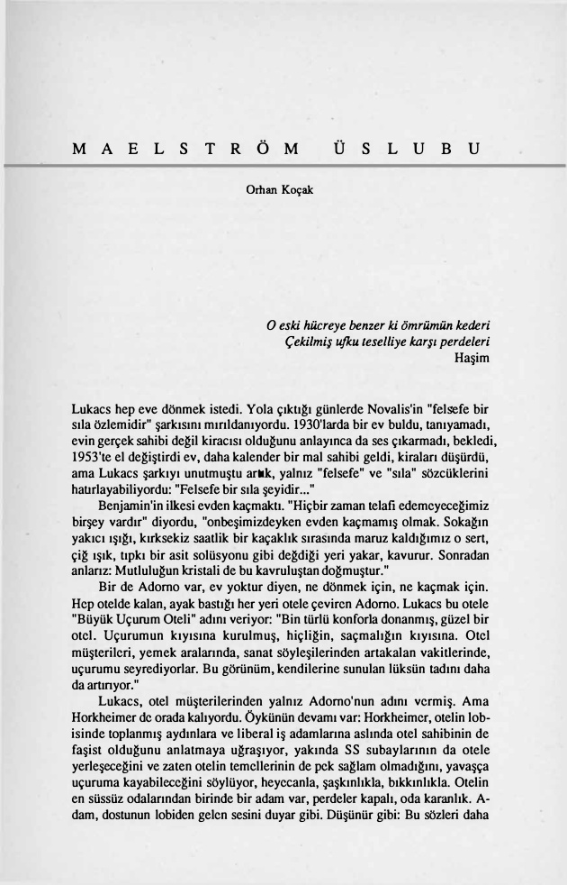 Maelström Üslubu PDF – Orhan Koçak