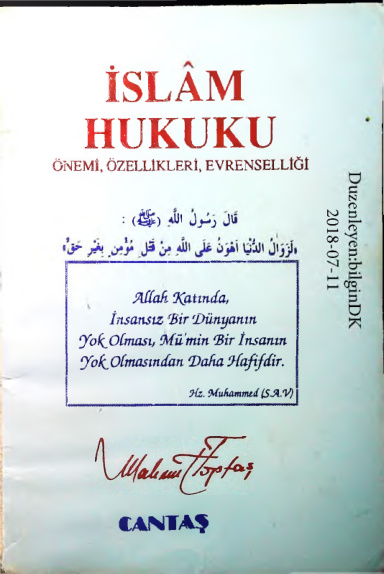 İslam Hukuku PDF – Mahmut Toptaş