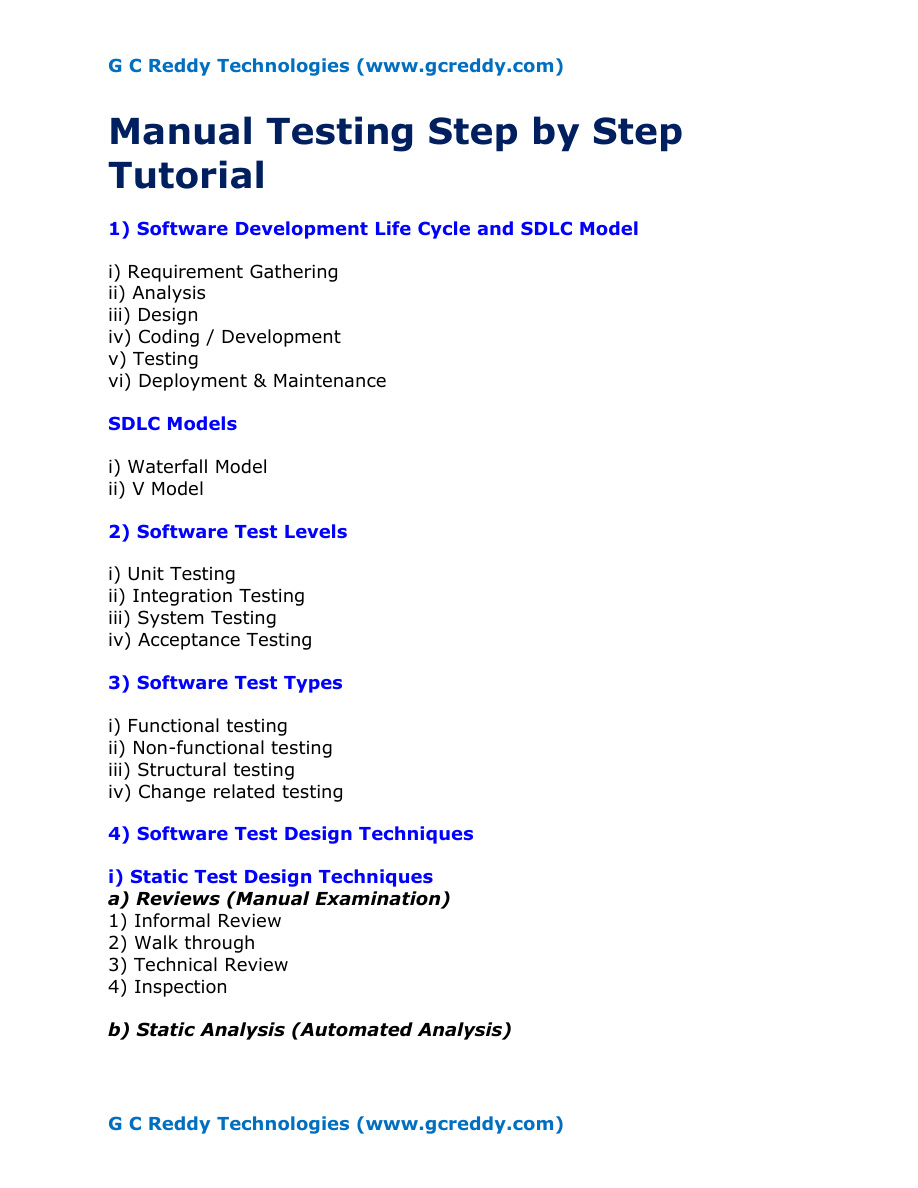Manual Testing Step-by-Step Tutorial PDF – Unknown