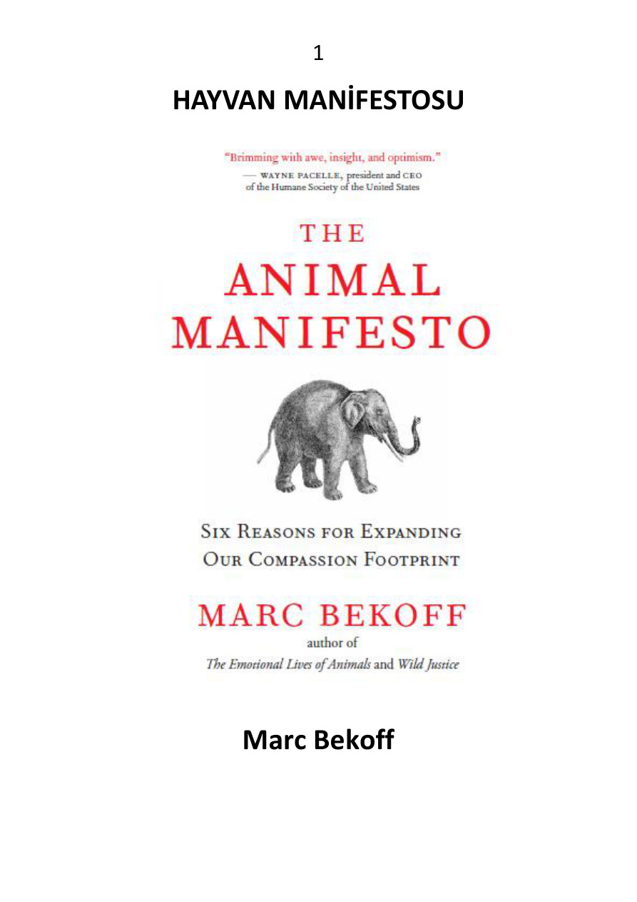 Hayvan Manifestosu PDF – Marc Bekoff
