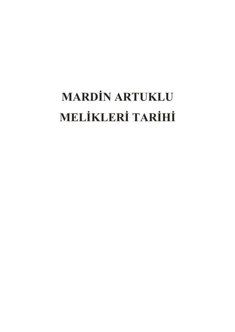 Mardin Artuklu Melikleri Tarihi Kitap Kapağı