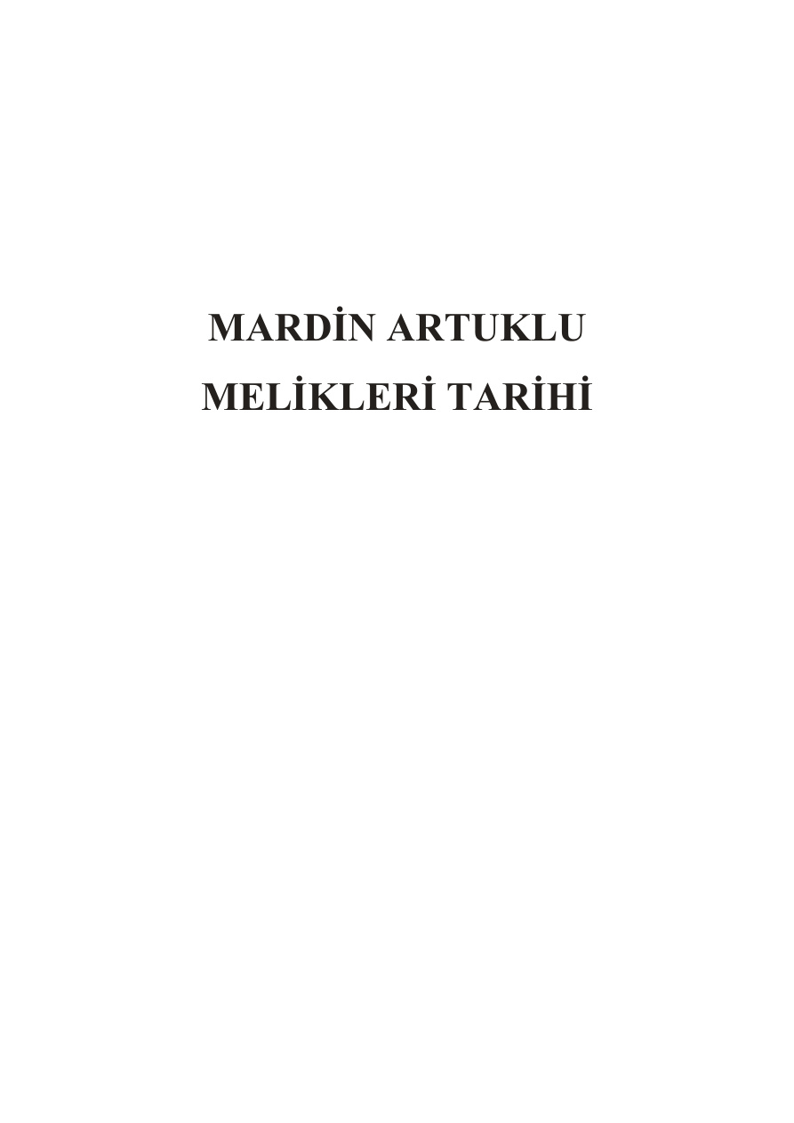 Mardin Artuklu Melikleri Tarihi PDF – Kolektif / Anonim