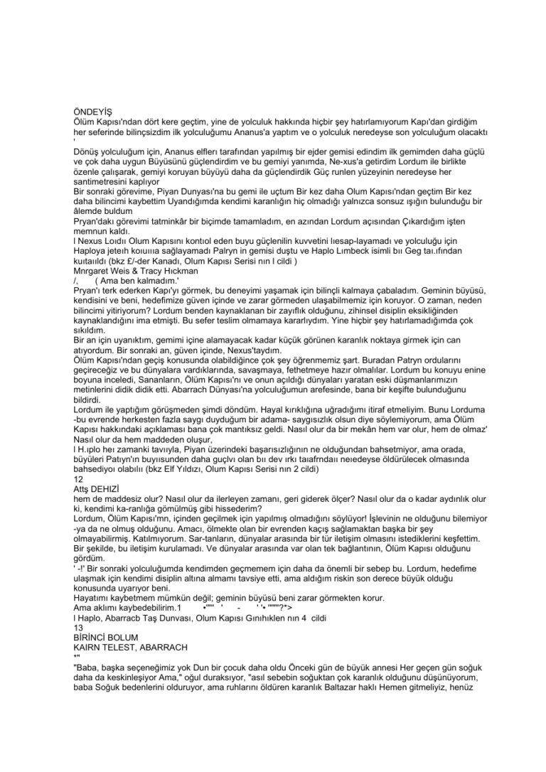Margaret Weis & Tracy Hickman Olum Kapisi 3 Ates Denizi Kitap Kapağı
