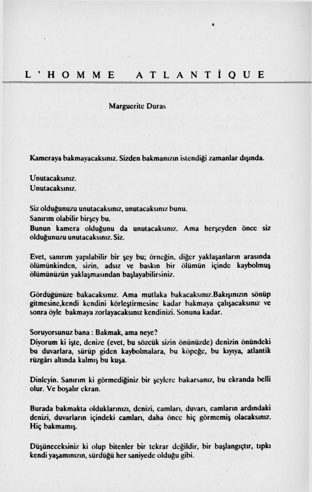 L’ Homme Atlantique PDF – Marguerite Duras