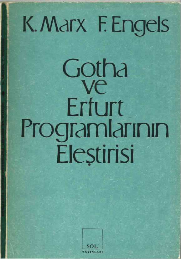 Gotha ve Erfurt Programlarının Eleştirisi (Yeni Baskı) PDF – Karl Marx & Friedrich Engels