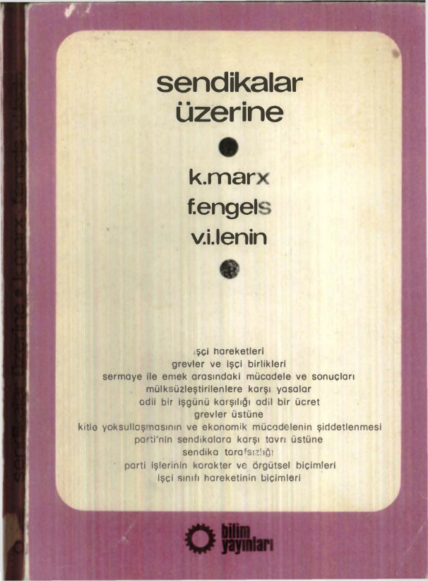 Sendikalar Üzerine (Bilim) PDF – Marx, Engels, Lenin