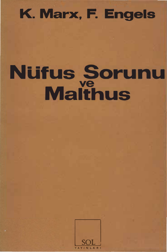 Nüfus Sorunu ve Malthus PDF – Karl Marx & Friedrich Engels