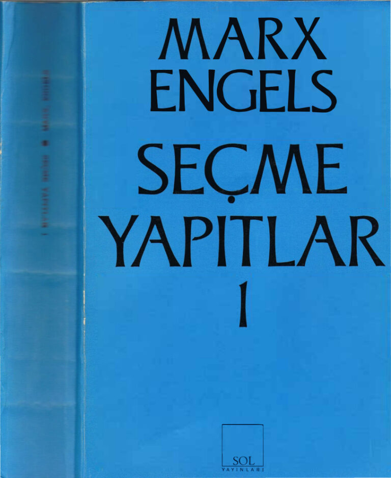 Marks Engels Seçme Yapıtlar Cilt I Sol Yayınları Kitap Kapağı