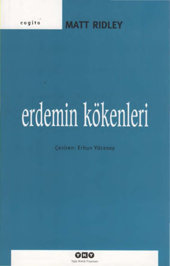 Erdemin Kökenleri PDF – Matt Ridley