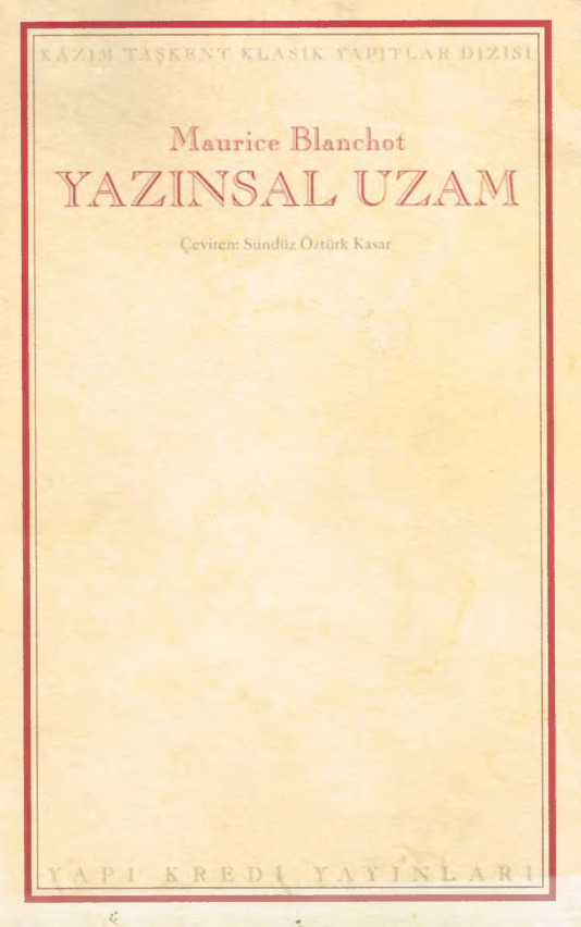 Yazınsal Uzam PDF – Maurice Blanchot