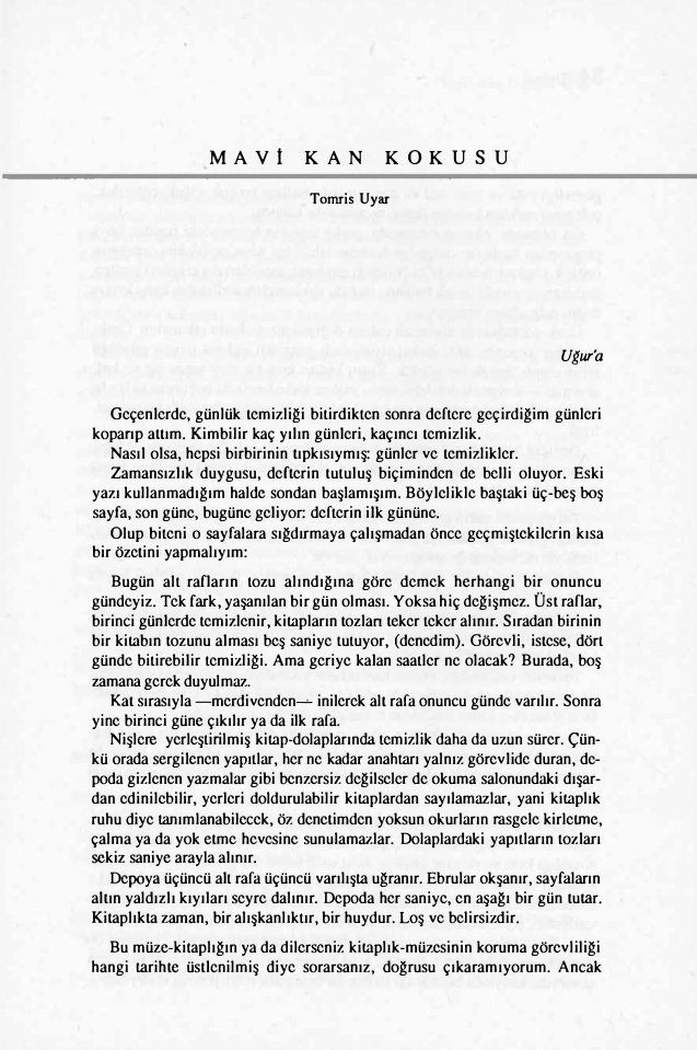 Mavi Kan Kokusu PDF – Tomris Uyar