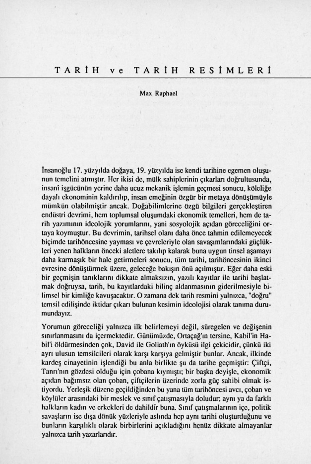 Tarih ve Tarih Resimleri PDF – Max Raphael