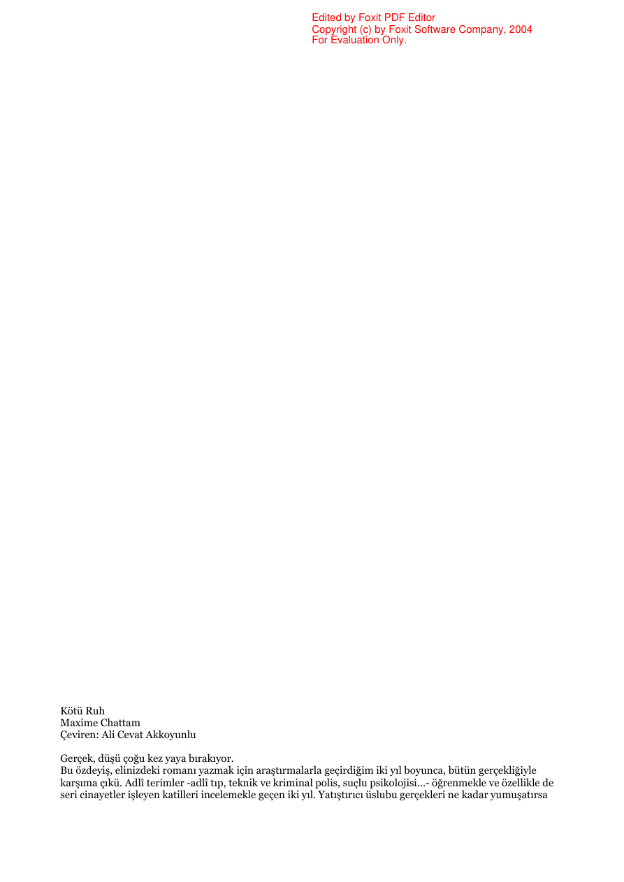 Kötü Ruh PDF – Maxime Chattam