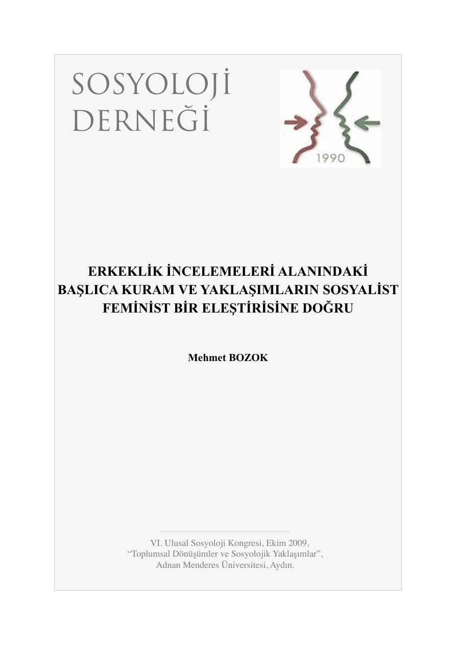 Erkeklik İncelemeleri Eleştirisi PDF – Mehmet Bozok