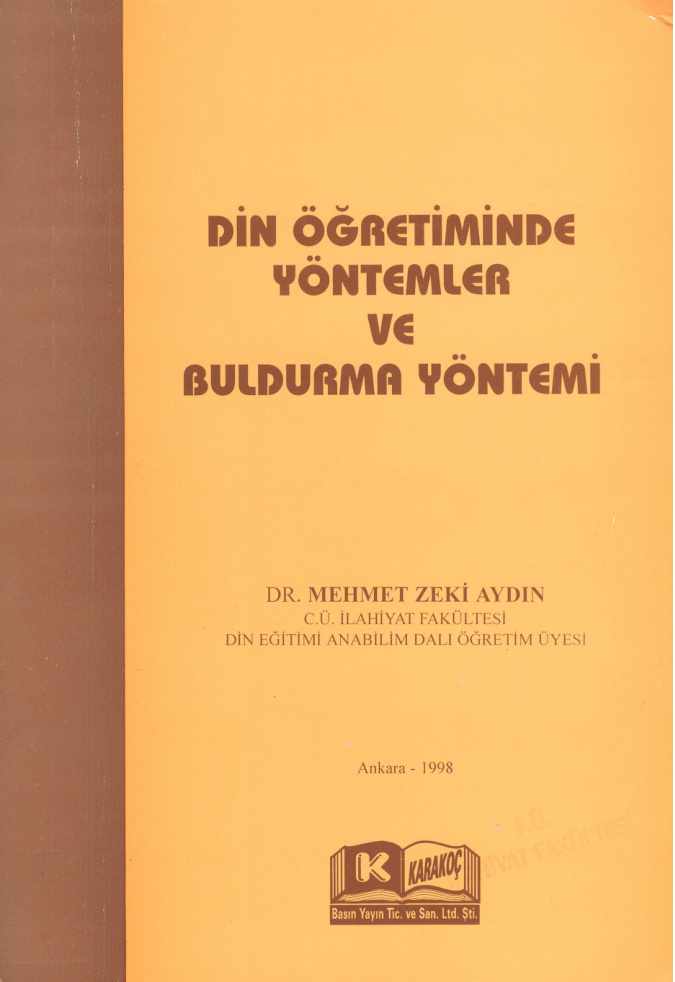 Din Öğretiminde Yöntemler ve Buldurma Yöntemi PDF – Mehmet Zeki Aydın
