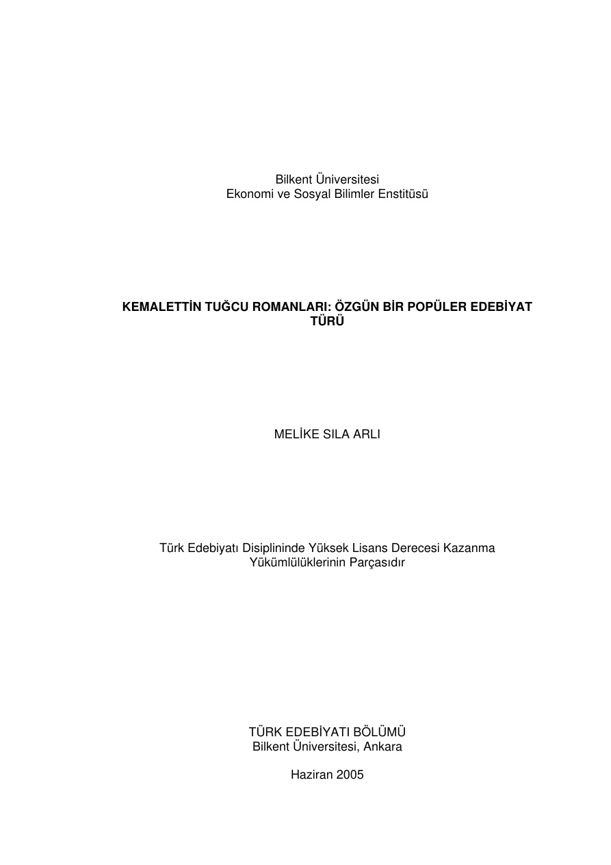 Kemalettin Tuğcu Romanları, Özgün Bir Popüler Edebiyat Turu PDF – Melike Sıla Arlı