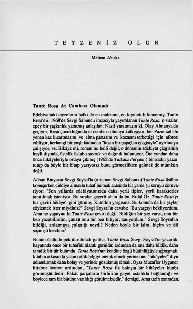 Teyzeniz Olur PDF – Meltem Ahıska